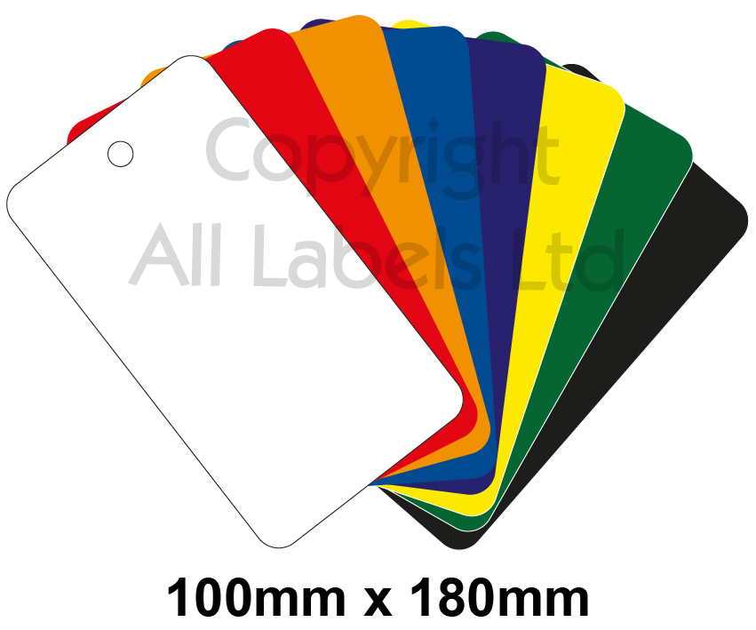 Blank Plastic Tags 100mm x 180mm 
