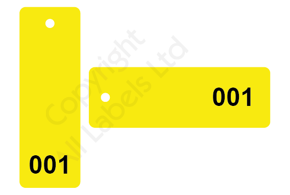 Sequentially Numbered Plastic Tags 150mm x 50mm 